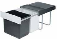 520 DOUBLE WASTE BIN Includes 2 x 18 litre bins For cabinet size: 400 mm Size (W x D x H): 346 x
