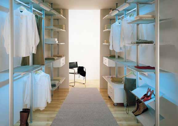 wardrobe shelving system 10 ADAPTOR To use with 14 and 15, tie, belt, trouser and skirt holders Fixes into profile Finish: Silver coloured aluminium 814.01.