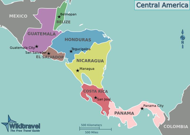 7 Nations make up Central America Six of