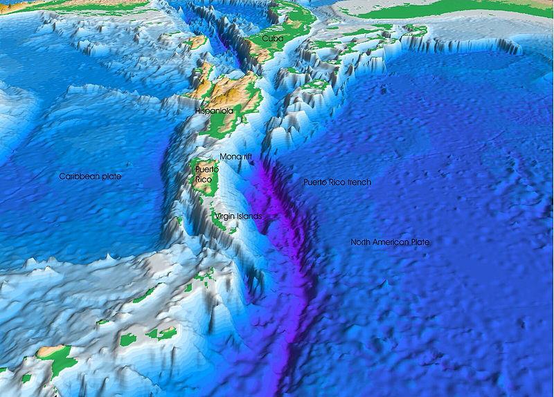 The Puerto Rico Trench is the deepest spot in the Atlantic