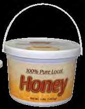 The lid to the Creamed Honey Tub is translucent without any printing, and is the perfect size for the Produced By label (CN-566).