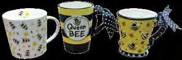 All are attractively boxed and are microwave and dishwasher safe. GF-439 Dancing Bee Mug 13.5 oz...$10.95 GF-431 Queen Bee Mug 13 oz...$10.95 GF-420 Bee Day Mug 10 oz...$10.95 GF-210 GF-439 GF-431 GF-420 mannlakeltd.