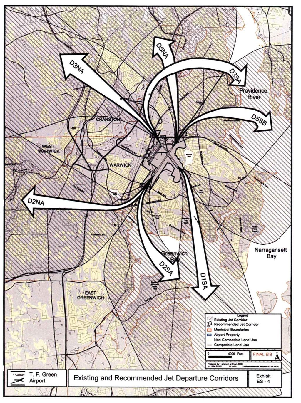 Figure 7 : Part 150 Noise Abatement Departure Corridors Source: FA