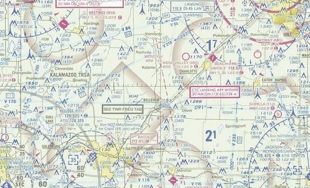 VFR PROCEDURES ARRIVALS OVER CHARLOTTE/FITCH H BEACH AIRPORT (FPK) KALAMAZOO APPROACH: 119.