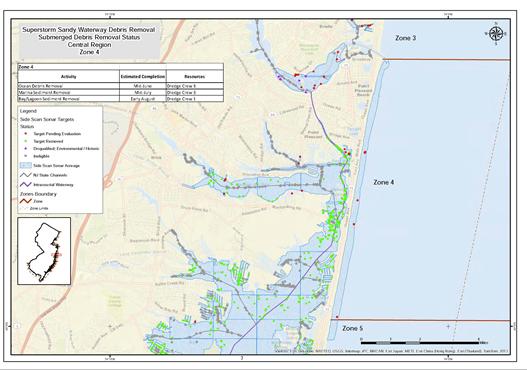 6,000 submerged targets Debris Removal: 106,000 CY of sediment from private marinas 323,214 CY of sediment from back bay over-wash areas - screened and placed