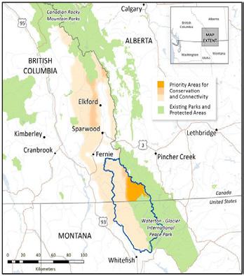 "This progress is important for the integrity of the Yellowstone to Yukon landscape," says Dr. Hilty. The Flathead crosses the B.C.-Montana border.