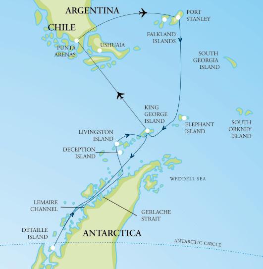 ANTARCTICA: 2018/19 TRIP NOTES Quest for the Antarctic Circle 29 DEC 2018 08 JAN 2019 10 NIGHTS / 11 DAYS STARTS PUNTA ARENAS CROSS THE CIRCLE AND ENJOY MORE TIME EXPLORING THE ANTARCTIC PENINSULA
