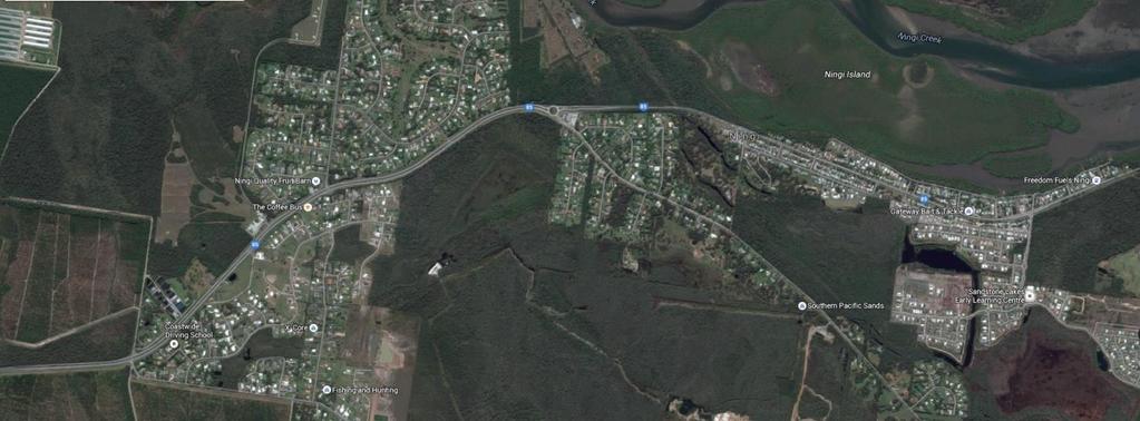 It is close to both Caboolture City and Bribie Island. The main township of Ningi is located on Bribie Island Road.