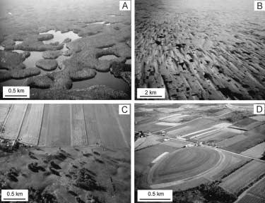 06-Evans-Glacial-06-ppp 23/5/03 12:03 pm Page 128 128 GLACIAL LAND SYSTEMS (A) (B) (C) (D) Figure 6.13 Oblique aerial photos of landforms in landsystem B.