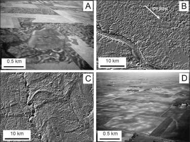 06-Evans-Glacial-06-ppp 23/5/03 12:03 pm Page 132 132 GLACIAL LAND SYSTEMS (A) (B) (C) (D) Figure 6.17 A) Oblique aerial photograph of low-relief hummocks in North Dakota.