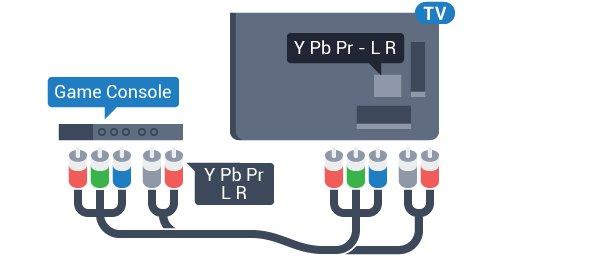6.16 Y Pb Pr Джойстик Ойын консолін компоненттік бейне кабель (Y Pb Pr) және дыбыстық L/R кабелі көмегімен теледидарға жалғаңыз.