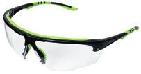 both detachable soft co-molded temples and a fire-resistant cloth strap which are