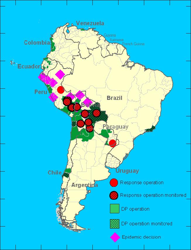 Colombia Ecuador Peru Venezuela Brazil Bolivia Paraguay Guyana Suriname French Guiana EVENTS Ecuador: Measles outbreak mainly in the Andean region. Peru: A 6.