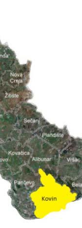 Под дручје општтине простир ре се на 730 km m2, што пре едставља 3,37% 3 површ шине статис стичког реги иона Војвод дине. Општи ина Ковин по п пространствуу заузима оссмо место у Војводини.