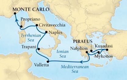 10-Day Autumn Isles Departure Date : Oct 29 Ship : Seabourn Odyssey Departure Port : Piraeus (Athens), Greece Arrival Port : Monte Carlo,