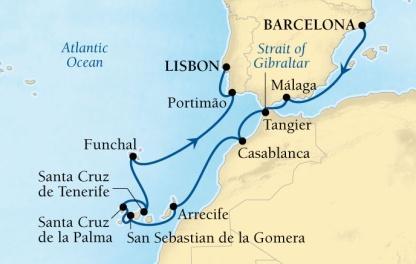 Port Notes : TR Tender Required Mykonos 14-Day Moroccan Gems & Canary Islands Departure Date : Nov 23 Ship : Seabourn Odyssey Departure