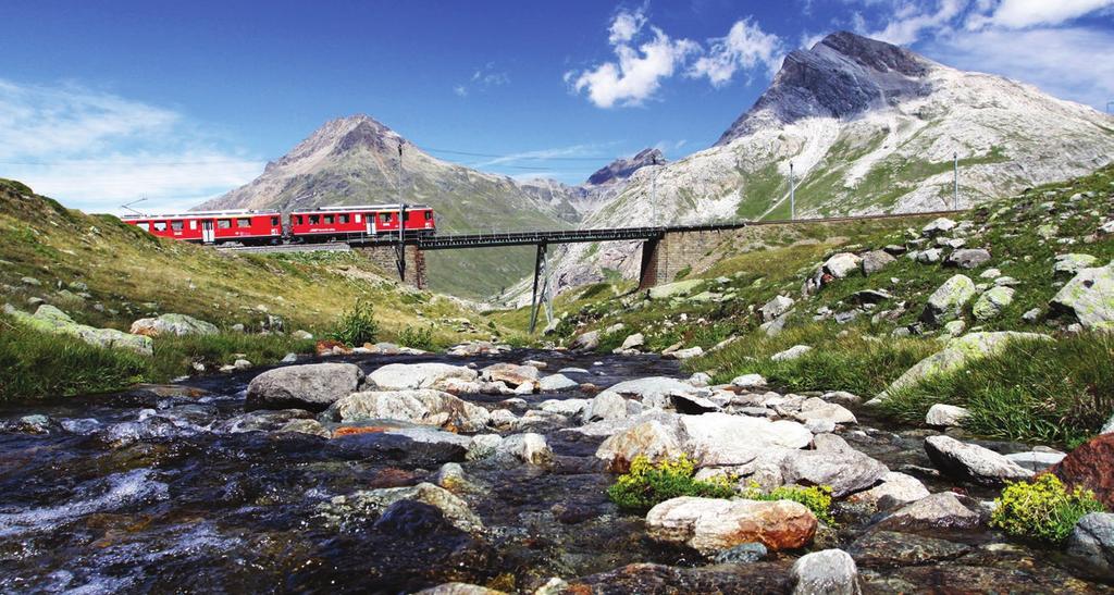 THE MOST BEAUTIFUL PANORAMIC ROUTES ONE UNIQUE TRAVEL EXPERIENCE This 8-day/7-ight rail ad hotel package combies GoldePass Lie, Glacier Express, Gotthard Paorama Express, Beria Express ad Jugfraujoch.