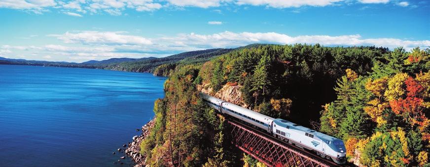 A CONTINENT OF SURPRISES Historic tras-cotietal tracks, high alpie vistas, coastal routes, atioal parks ad excitig urba cetres are just some of the rail gems awaitig i North America.