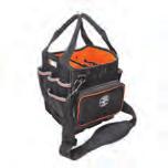 6" (152 mm) 58888 Tool Tote Denier polyester (Black) Included Open top 12 15-1/2" (394 mm) 7-1/2" (191 mm) 10" (254 mm) 58890 Tool Tote, Tape Thong Denier polyester (Black) Included Open top 17