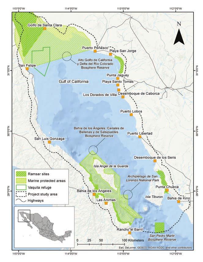 344 Journal of the Southwest Figure 3: The northern Gulf of California, showing the area studied by PANGAS, marine protected areas, the Vaquita Porpoise Refuge, and Ramsar sites.