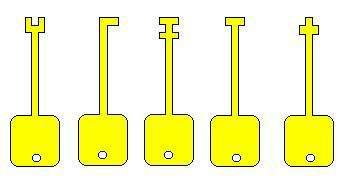 The following illustration depicts other skeleton keys which can be manufactured.