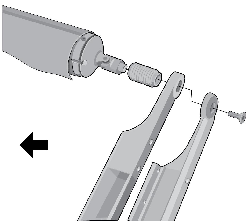 Figure 14 - Left Roller Bar End Connection Open Roller Bar Channel Open Channel Cream Boot Rafter End Arm Flat-head Cap Bolt 37.