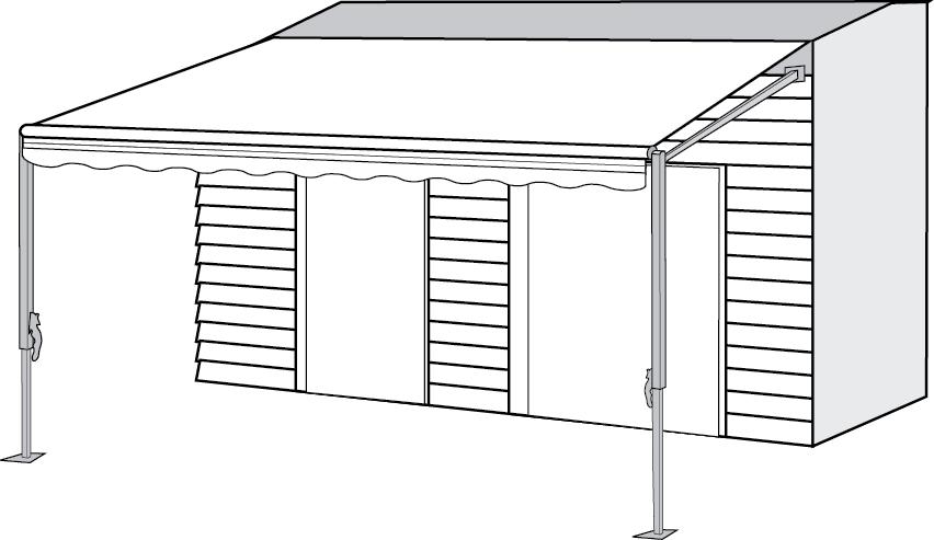 Following the Homeowner s Operation and Maintenance Manual, set the Awning up in the Vertical Position. See Figure 29.