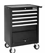 Britool Storage 5 Drawer Roller Cabinet With Storage Compartment Heavy gauge steel construction for strength + rigidity + quality Durable hard black plastic worktop protects roller cabinet top