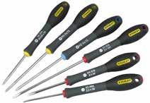 Stanley Hand Tools FatMax Precision Screwdriver Set 6 Piece Large diameter handle offers great torque needed for driving wood screws Soft grip handle perfect combination of great grip plus reduces