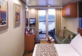 STARTING AT $3,558 STARTING AT $4,198 SIGNATURE SUITE CABINS: SZ, SY, SU, SS A wonderful choice for cruisers desiring the views and extra space of a balcony, these beautiful cabins include luxurious