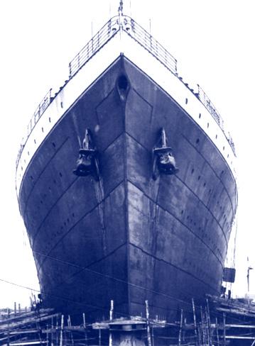 Titanic waits in dry dock at the Harland &