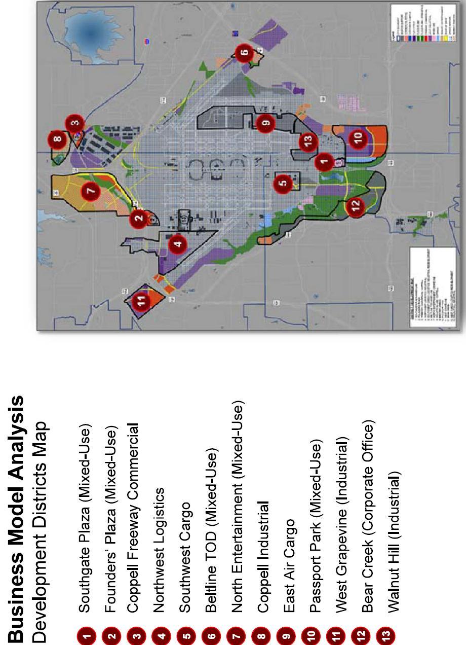 15 DFW Use Plan focuses on over 5,200 acres for commercial use and open space in Euless, Irving, Grapevine & Coppell Targeted development includes: commercial retail,