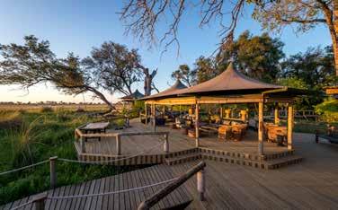 Designed to blend in with its surroundings, Little Vumbura is a beautiful six-roomed tented camp shaded by the canopy of an ancient Okavango forest.