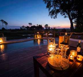 MOMBO CAMP, BOTSWANA Overlooking the floodplains of the Okavango Delta, Mombo Camp sits pretty in Botswana s Moremi Game Reserve, which combines drier, wooded areas with the area s signature,