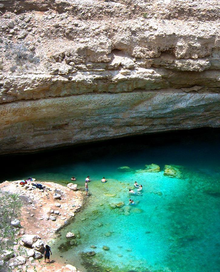 THE BIMMAH SINKHOLE Recently mooted as the most beautiful sinkhole in the world, the cerulean waters of Bimmah Sinkhole attract thousands of visitors every year.