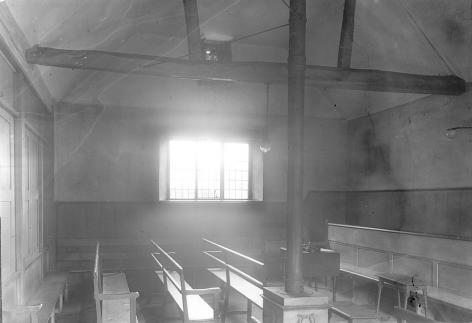 Interior: 5. The only known view as a Meeting House, 1920s. (65L). This is taken across the room looking towards the present entry to the toilets.