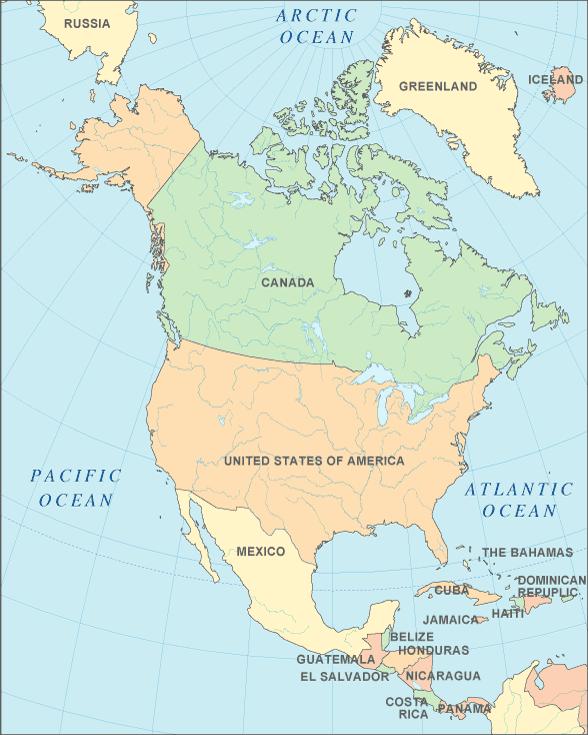 What is North America? Continent / Landmass in the North & West Hemisphere What countries are included?