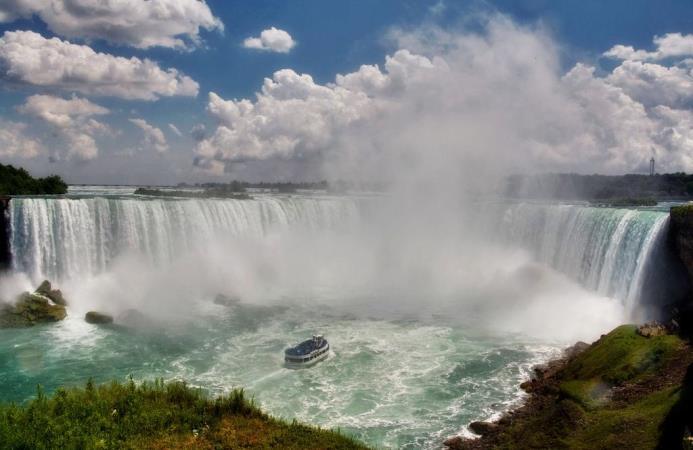 Niagara Falls Niagara Falls is on the edge of the USA and Canada.