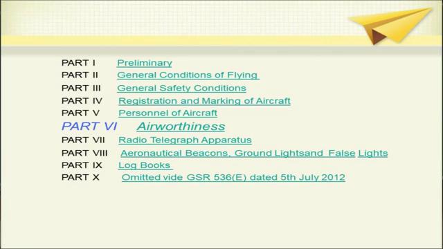 (Refer Slide Time: 04:13) Now, the aircraft rules 1937 they are divided into various parts. (Refer Slide Time: 04:16).