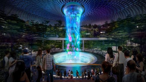Singapore s largest indoor garden and vortex Fusion of nature and retail space 2017 Changi