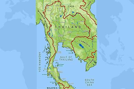 AREA Thailand has a rough geographical area of 514,000 sq km (200,000 sq miles). This makes Thailand roughly equivalent in size to France or Texas.