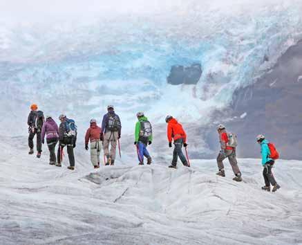 GLACIER ADVENTURE IMG22 DURATION 4 HRS ON THE ICE 3 HRS LEVEL MODERATE Svínafellsjökull glacier walk Go farther onto the glacier Picturesque views This is a moderate Glacier Walk in the majestic