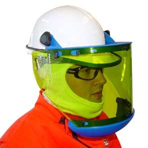 flash dangers, when used with a High Performance Shield Kit. Each Arc Flash Hood is made from two layers of rib knit material and has an elastic face opening that maintains its shape and size. Cat.