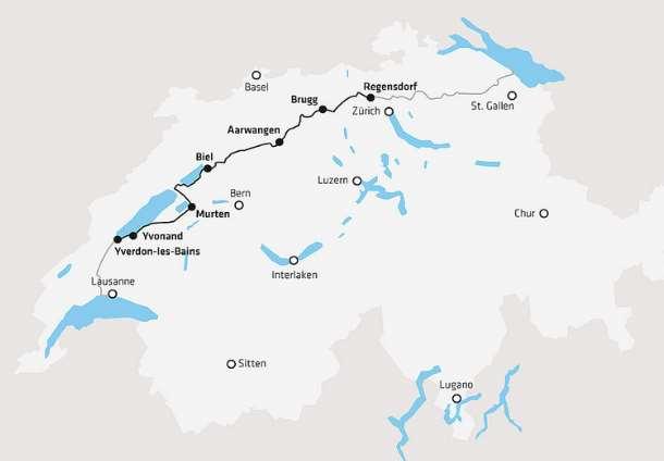 Route Technical Characteristics: Route Profile: Easy. The route is mostly flat and leads through the Swiss Mittelland. It is perfect for family bike tours with children.
