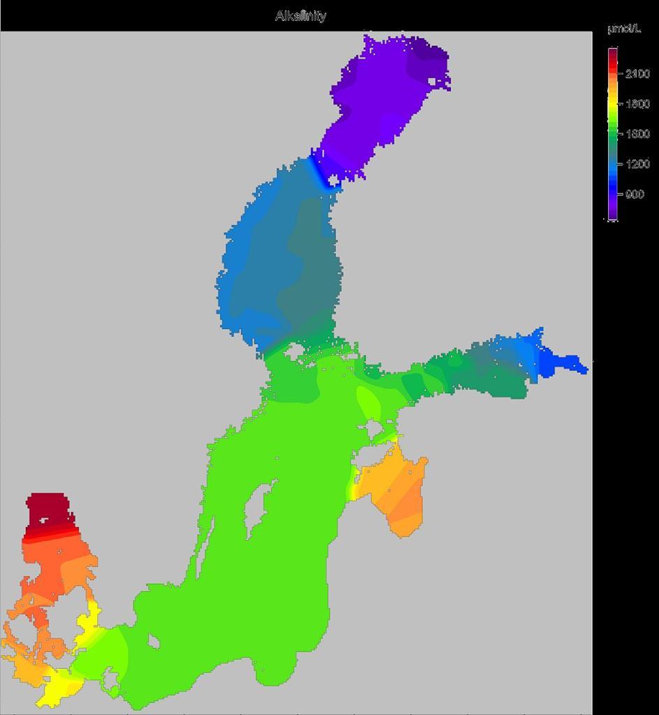 Example alkalinity in the Baltic Sea Sweden Finland Open sea alkalinity Surface data (0 15