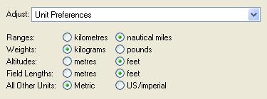 Unit Preferences You can choose various combinations of metric and imperial (US) units.