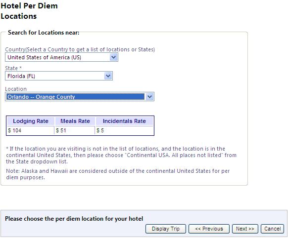 Making a Hotel Reservation How to 1. You may be prompted to select a Location for company per diem rates.