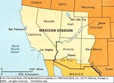 Called Alta California by the Mexicans, it extended north to Oregon and east to the U.S. Louisiana Purchase. The Mexican officials awarded land grants to U.S. citizens ( Anglos ) to encourage settlement in its empty northern area (1820s-1830s).