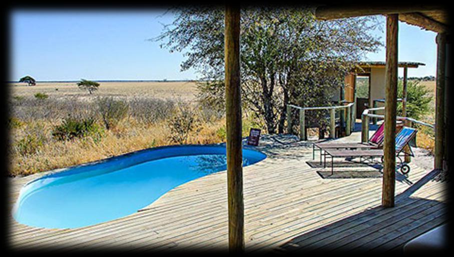 Kalahari Plains Camp is perfectly situated overlooking an immense pan with endless horizons and beautiful skies.