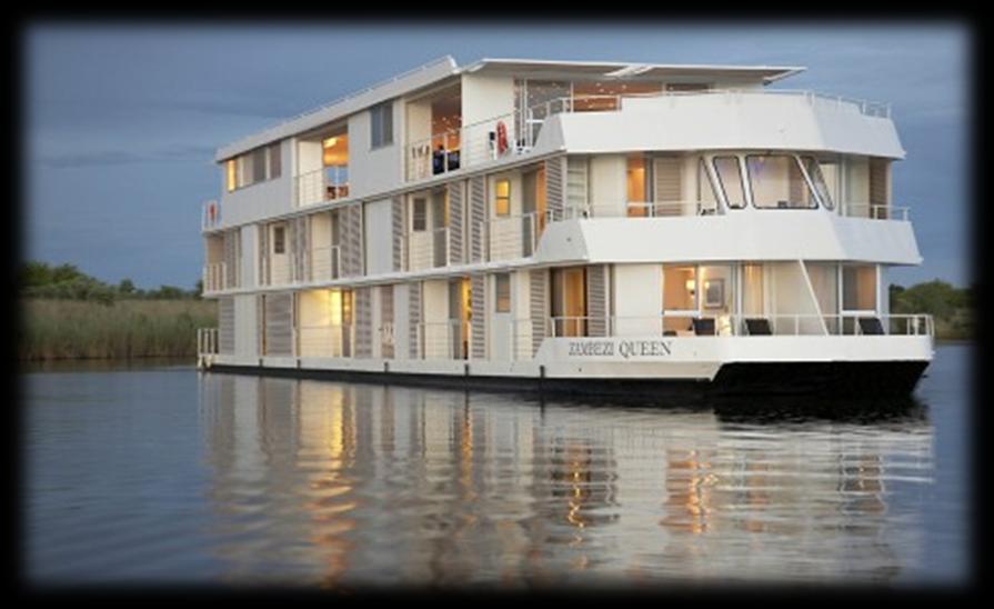 Zambezi Queen: Located along the banks of the great Chobe River, the Zambezi Queen, affectionately known as the ZQ, offers world-class sophistication in one of the most remote locations on earth.